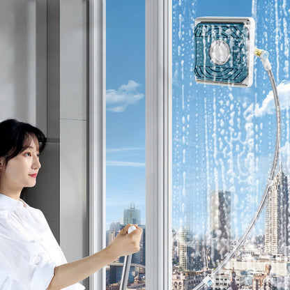 ⭐No Ladder Needed – 2-in-1 Extendable Window Cleaner