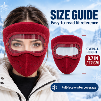 🎉Windproof Fleece Full Face Shield & Anti-Fog Riding Mask 🏍️