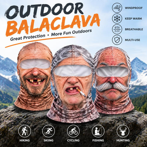 🔥Funny Old Man Face Balaclava Mask