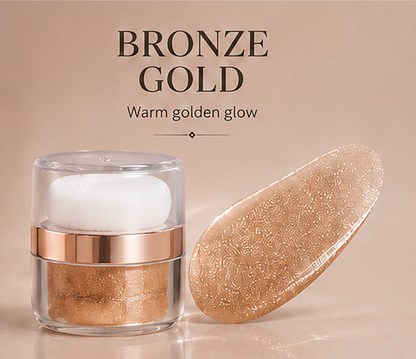 3-Shade Shimmer Highlighter with Puff | Face & Body Glow