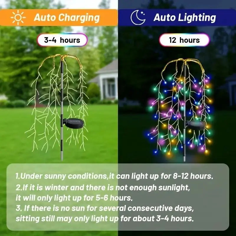 Solar Garden Lights Outdoor Solar Willow Tree Lights