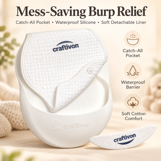 🎉Burp Catcher - Reusable Waterproof Silicone Burp Cloth & Spit-Up Catcher