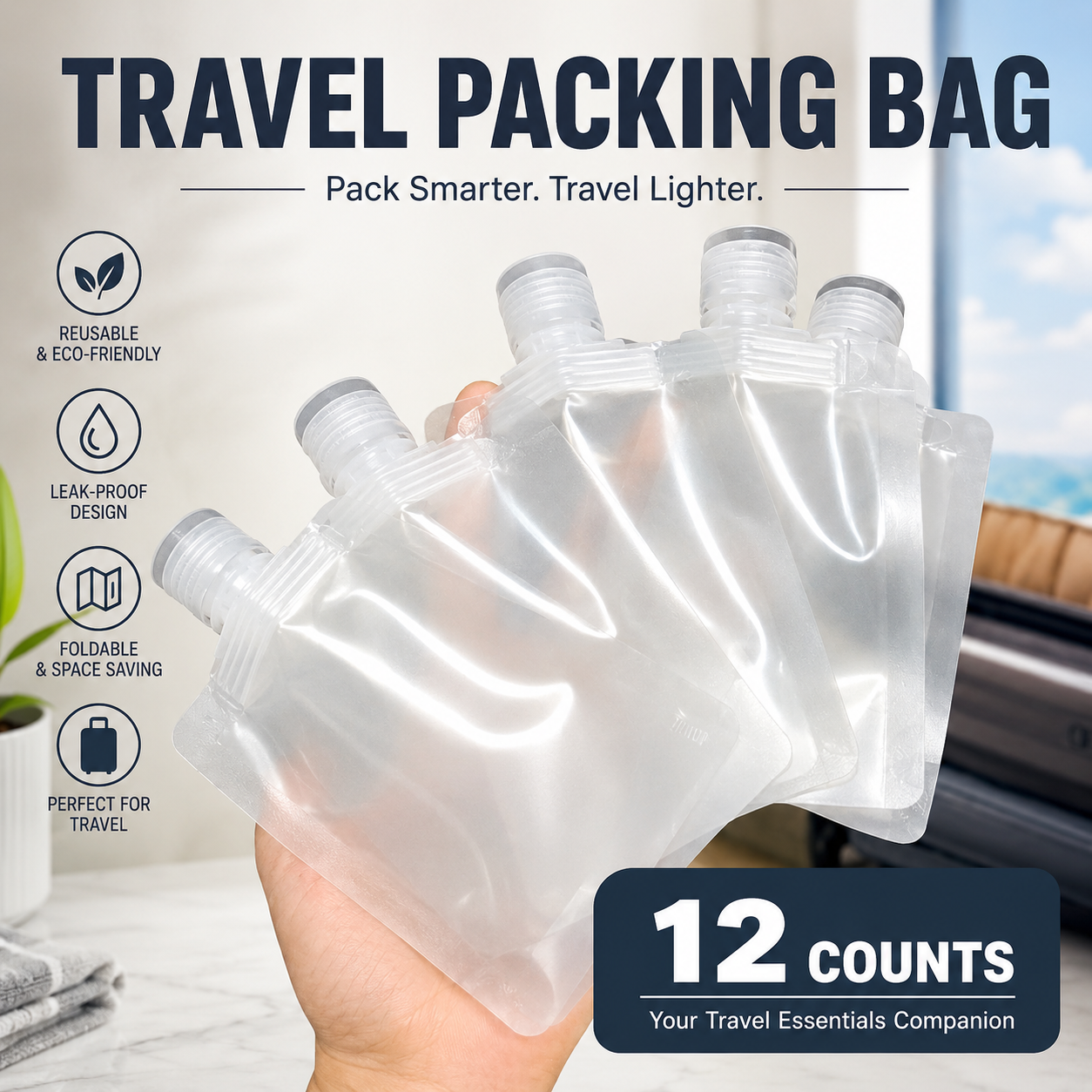 100ml Refillable Travel Pouches for Toiletries