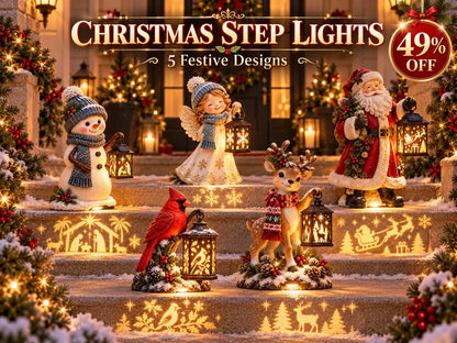 🎉 Solar Christmas Step Lights | 5 Festive Character Styles