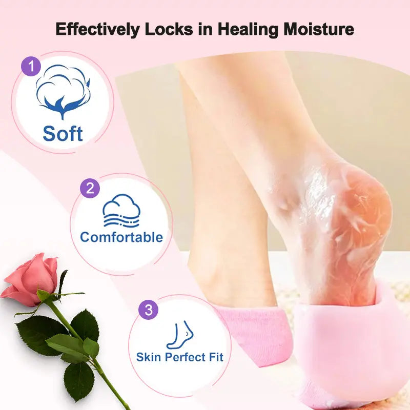 Moisturizing Socks - Silicone Socks for Dry Cracked Feet Women