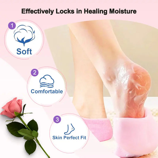 Moisturizing Socks - Silicone Socks for Dry Cracked Feet Women