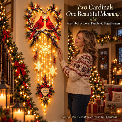 🔥Always Together Cardinals – Lighted Christmas Wall Decor
