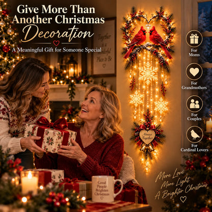 🔥Always Together Cardinals – Lighted Christmas Wall Decor