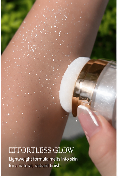 3-Shade Shimmer Highlighter with Puff | Face & Body Glow