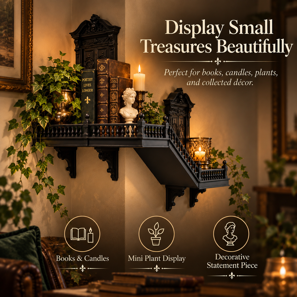 ❤️Gothic Corner Wall Shelf – Transform Empty Corners