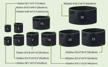 10 Gallon Grow Bags – Heavy Duty Aeration Fabric Pots with Handles for Vegetables, Flowers & Fruits 🪴
