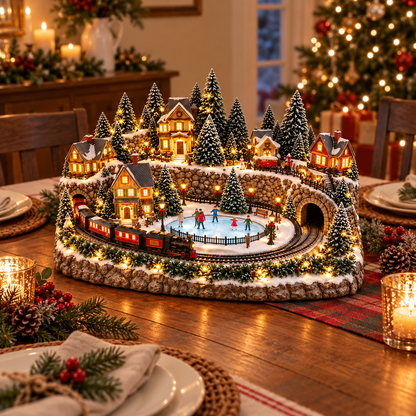 🎉 LAST DAY 49% OFF 🔥 Animated Holiday Train & Ice Rink Scene ✨