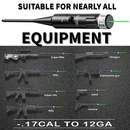 Laser Bore Sight Kit with 32 Adapters for .17–12GA Calibers