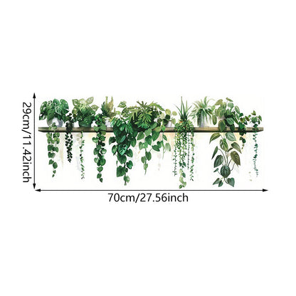 🔥🌿 Botanical Shelf Wall Stickers – 2-Piece Self-Adhesive Plant Decor
