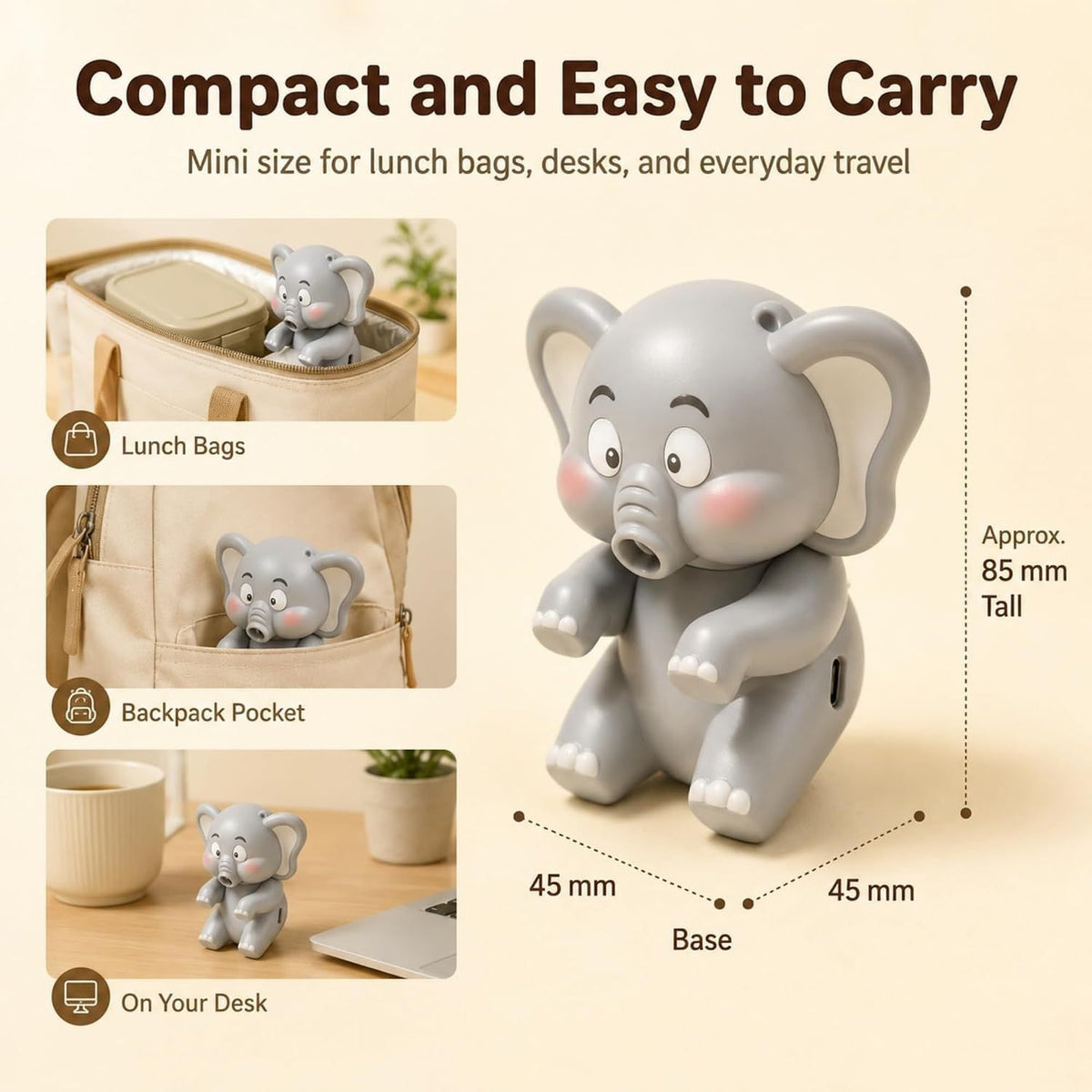 🐘 Clip-On Food Cooling Fan – Hands-Free Cooling for Hot Soup, Coffee & Drinks