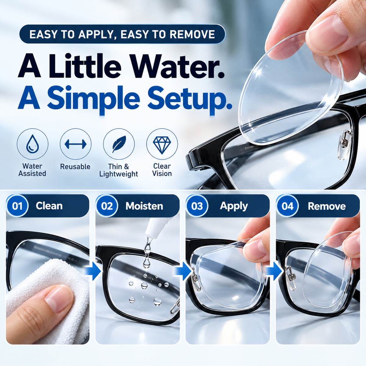🔥Liquid Silicone Stick-On Lenses for Reading & Myopia