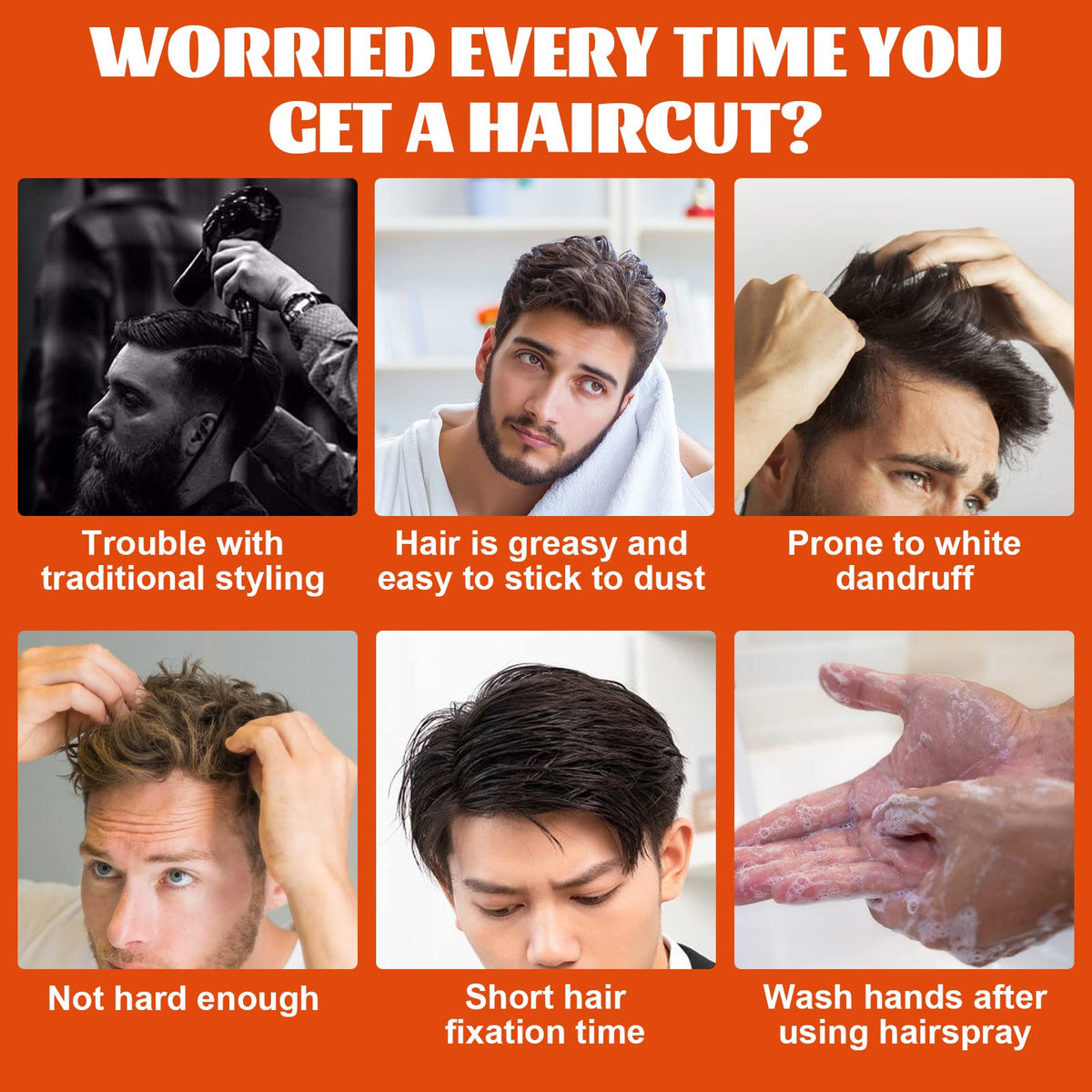 🔥Men's Hair Styling Gel with Comb