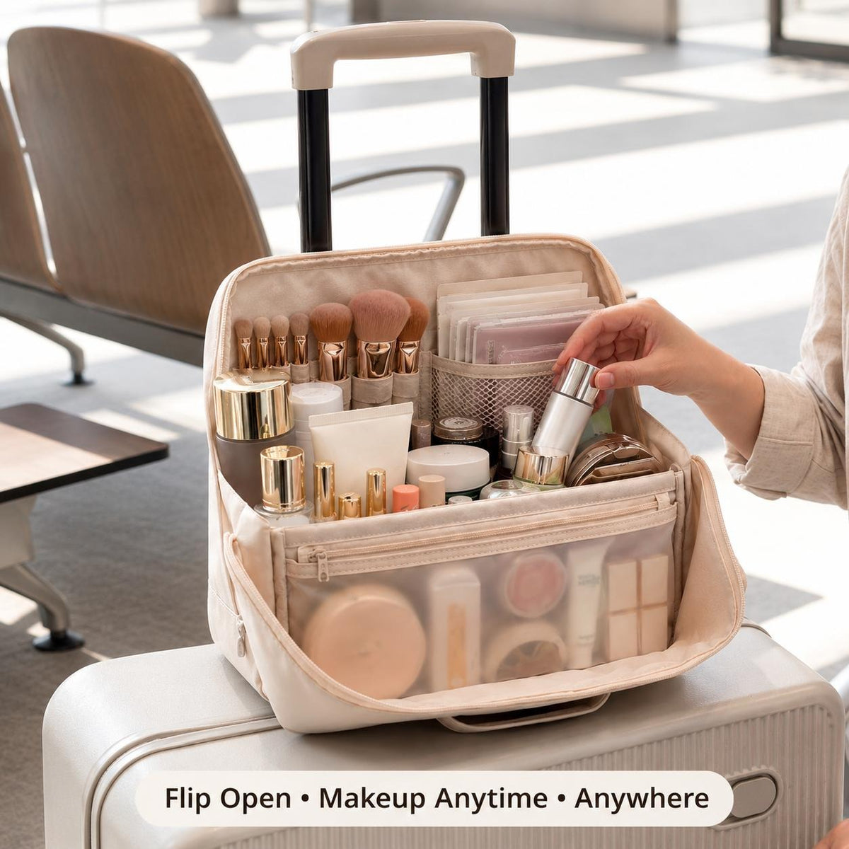 🔥Waterproof Leather Makeup Bag