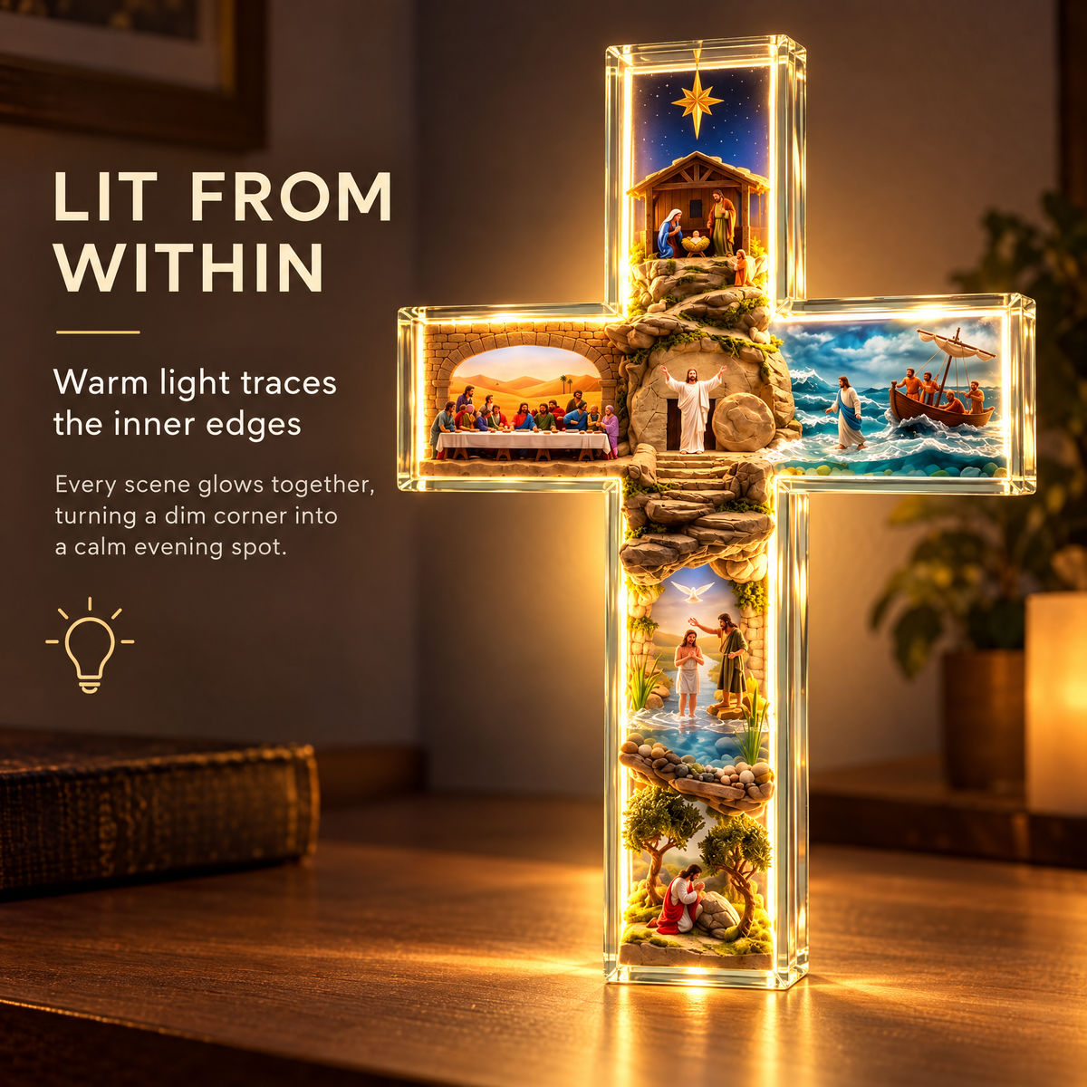 🔥The Story of Jesus LED Cross Lamp