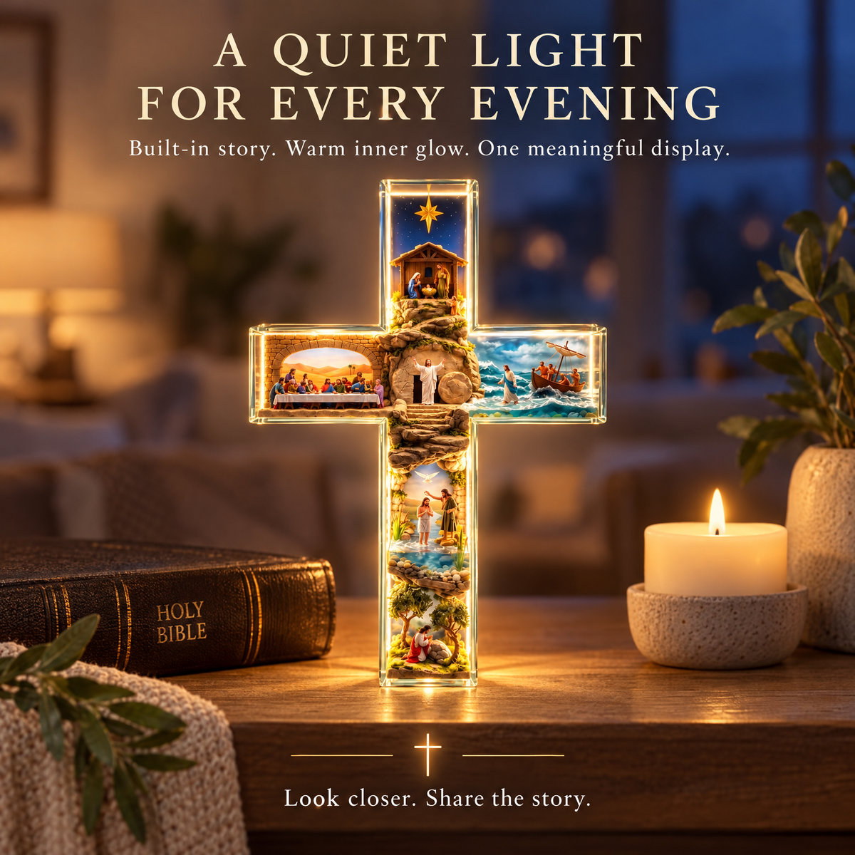 🔥The Story of Jesus LED Cross Lamp
