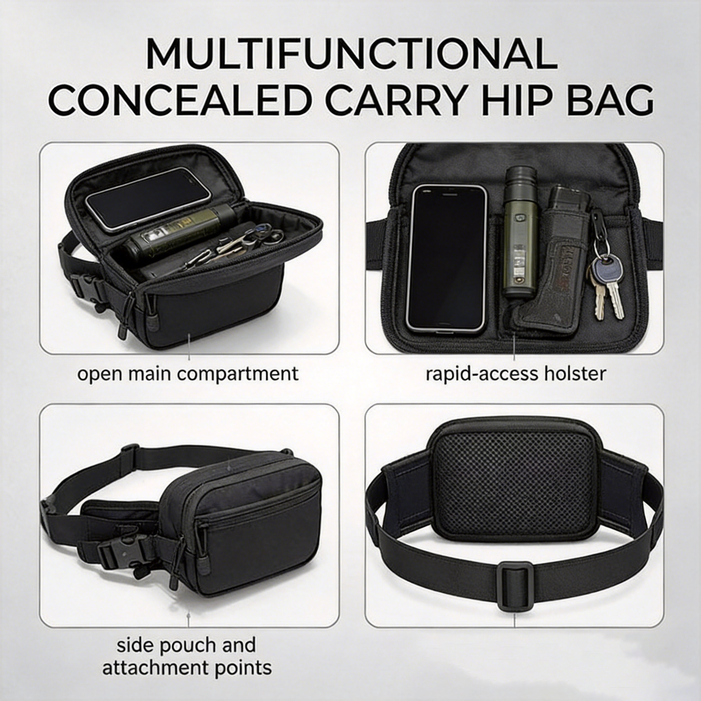 Multifunctional Outdoor Waist Bag with Quick-Access Storage