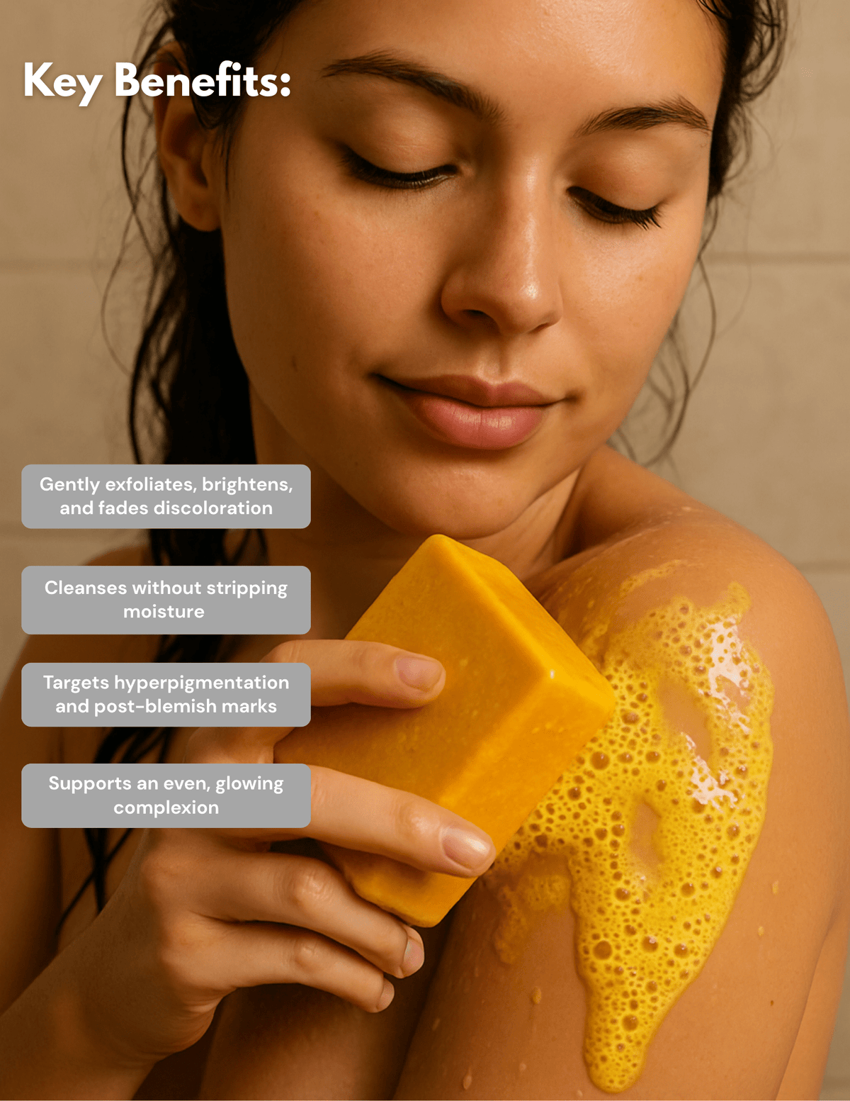 Lemon Turmeric & Kojic Acid Brightening Soap Bar - Classic & Scented Options - Honey Glow