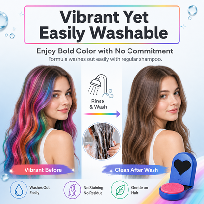 12-Color Washable Temporary Hair Chalk Set with Free Spray Bottle