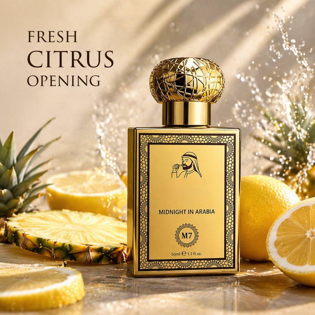 Midnight Citrus Cedar Unisex Eau de Parfum – Long Lasting Arabian Inspired Fragrance