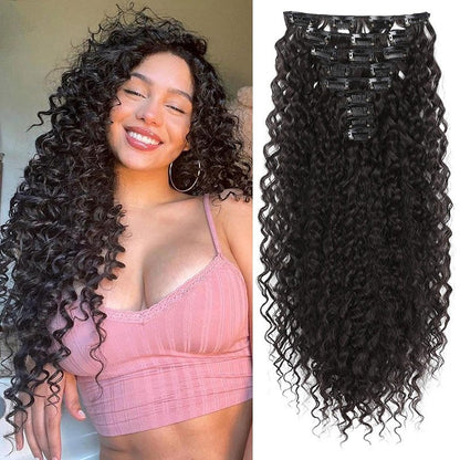 🔥24 inch Kinky Curly Clip In Hair Extensions 160g