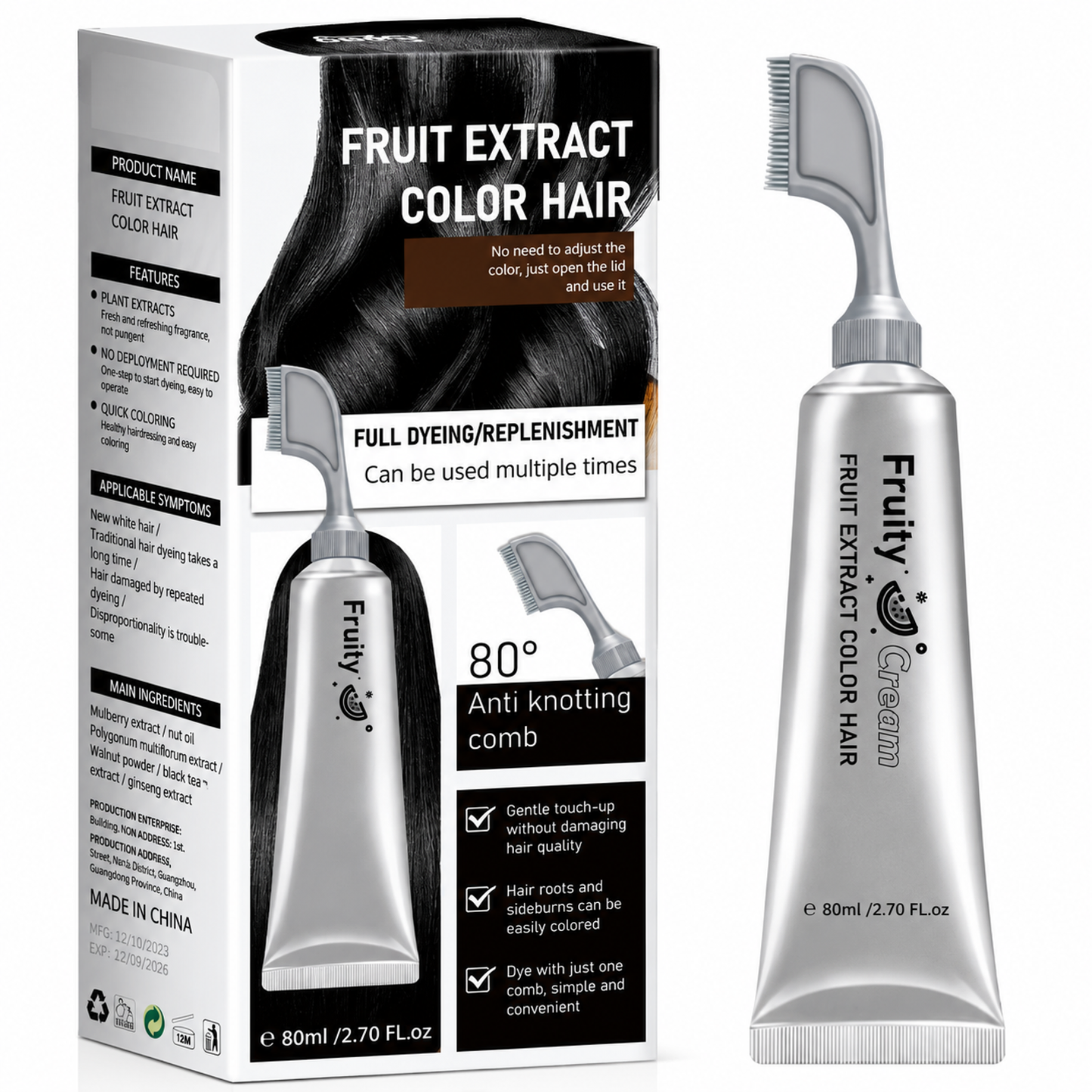 🔥Hot sell TODAY | Instant Gray Coverage Hair Dye Comb for Men & Women
