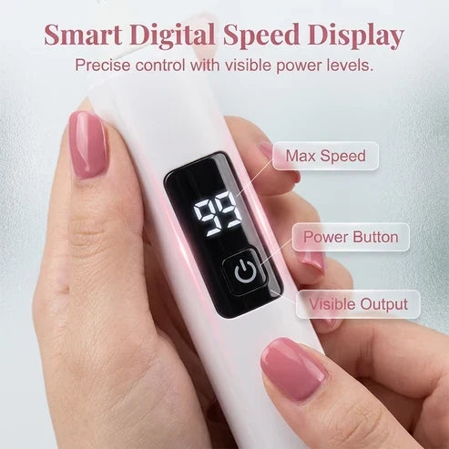 Set profesional de torno eléctrico para uñas: herramienta versátil para el cuidado de las uñas con pantalla digital inteligente de velocidad