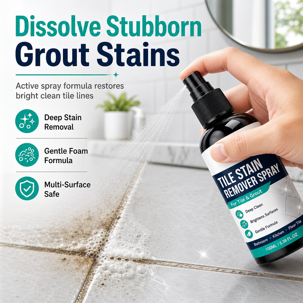 🎉 Grout Cleaning Spray – Easy Care for Tile Lines & Damp-Area Stains