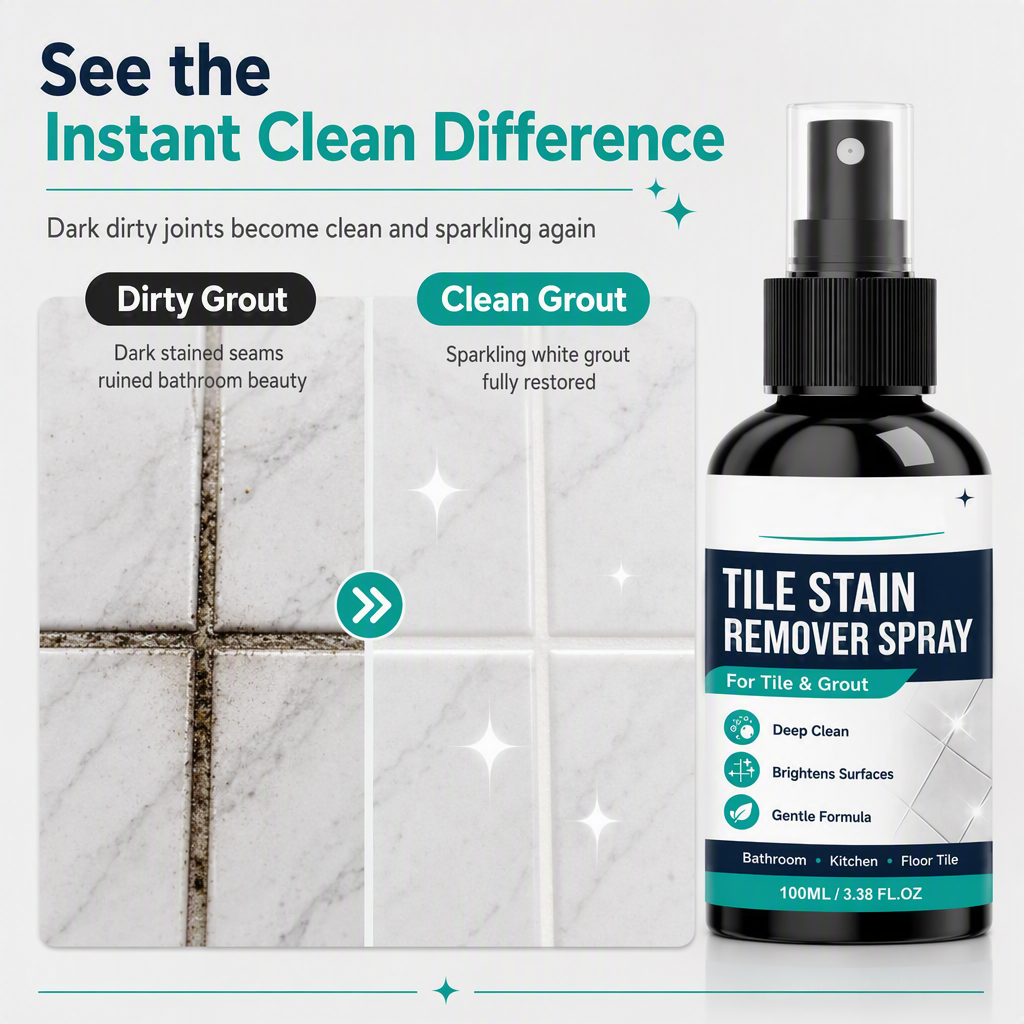🎉 Grout Cleaning Spray – Easy Care for Tile Lines & Damp-Area Stains