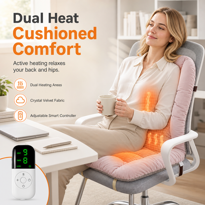 🔥Thickened Plush Integrated Heated Seat Cushion with Backrest