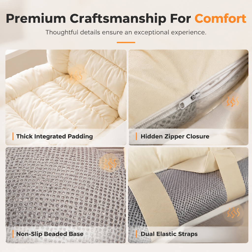 🔥Thickened Plush Integrated Heated Seat Cushion with Backrest