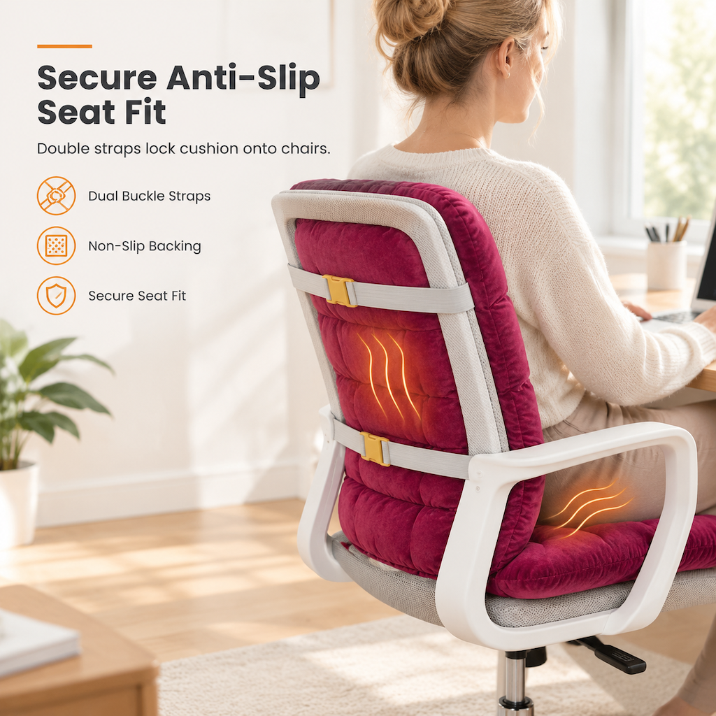 🔥Thickened Plush Integrated Heated Seat Cushion with Backrest