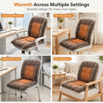 🔥Thickened Plush Integrated Heated Seat Cushion with Backrest