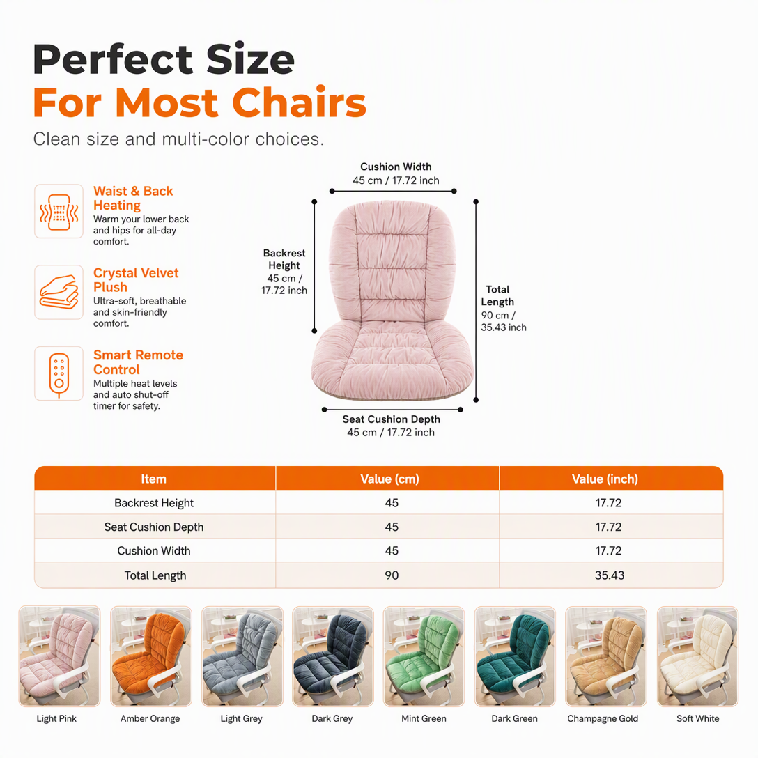 🔥Thickened Plush Integrated Heated Seat Cushion with Backrest