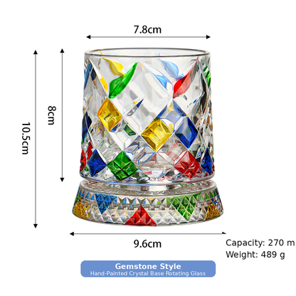 🔥Luxury 360° Spinning Crystal Glass