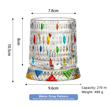 🔥Luxury 360° Spinning Crystal Glass