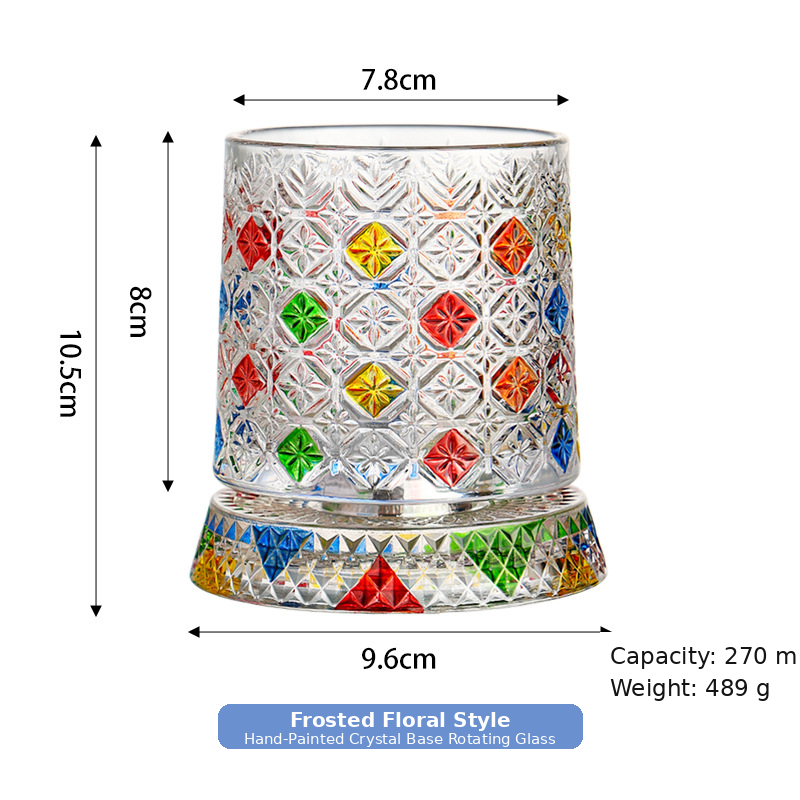 🔥Luxury 360° Spinning Crystal Glass
