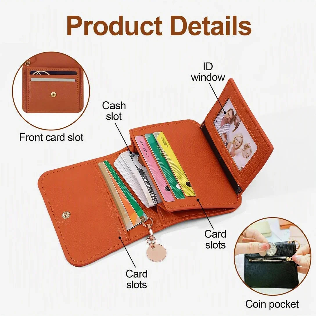 💳 Pocket-Sized Elegance | Women's Elegant Minimalist Short Slim Bifold Purse, RFID Blocking Card Holder & Compact Coin Wallet ✨