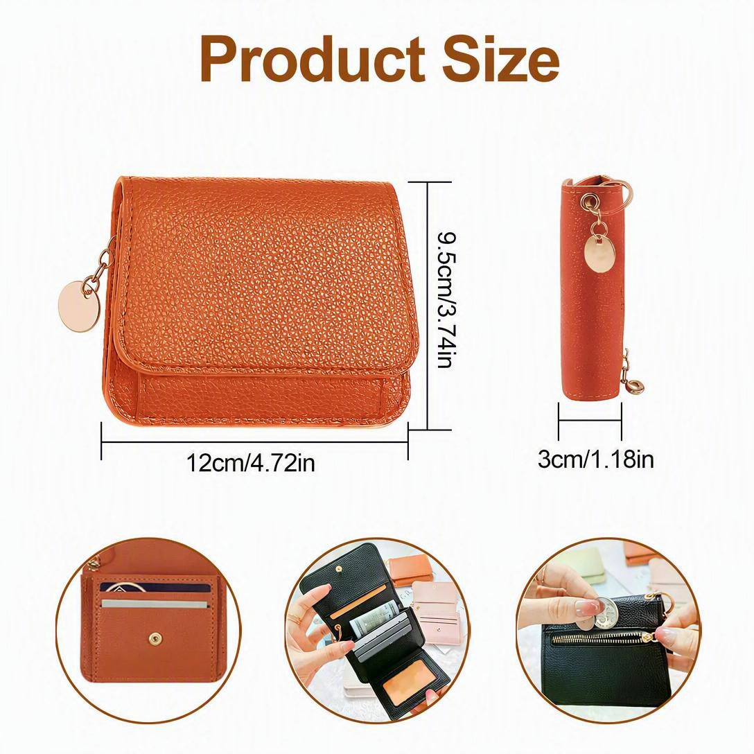 💳 Pocket-Sized Elegance | Women's Elegant Minimalist Short Slim Bifold Purse, RFID Blocking Card Holder & Compact Coin Wallet ✨
