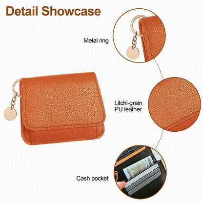💳 Pocket-Sized Elegance | Women's Elegant Minimalist Short Slim Bifold Purse, RFID Blocking Card Holder & Compact Coin Wallet ✨